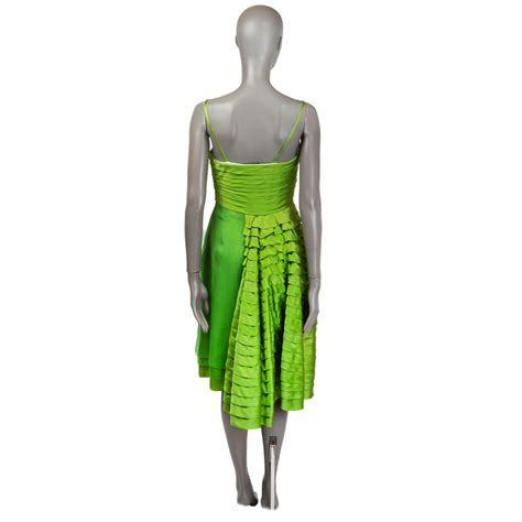 dior organza dress|CHRISTIAN DIOR lime green silk ORGANZA & SATIN Cocktail .